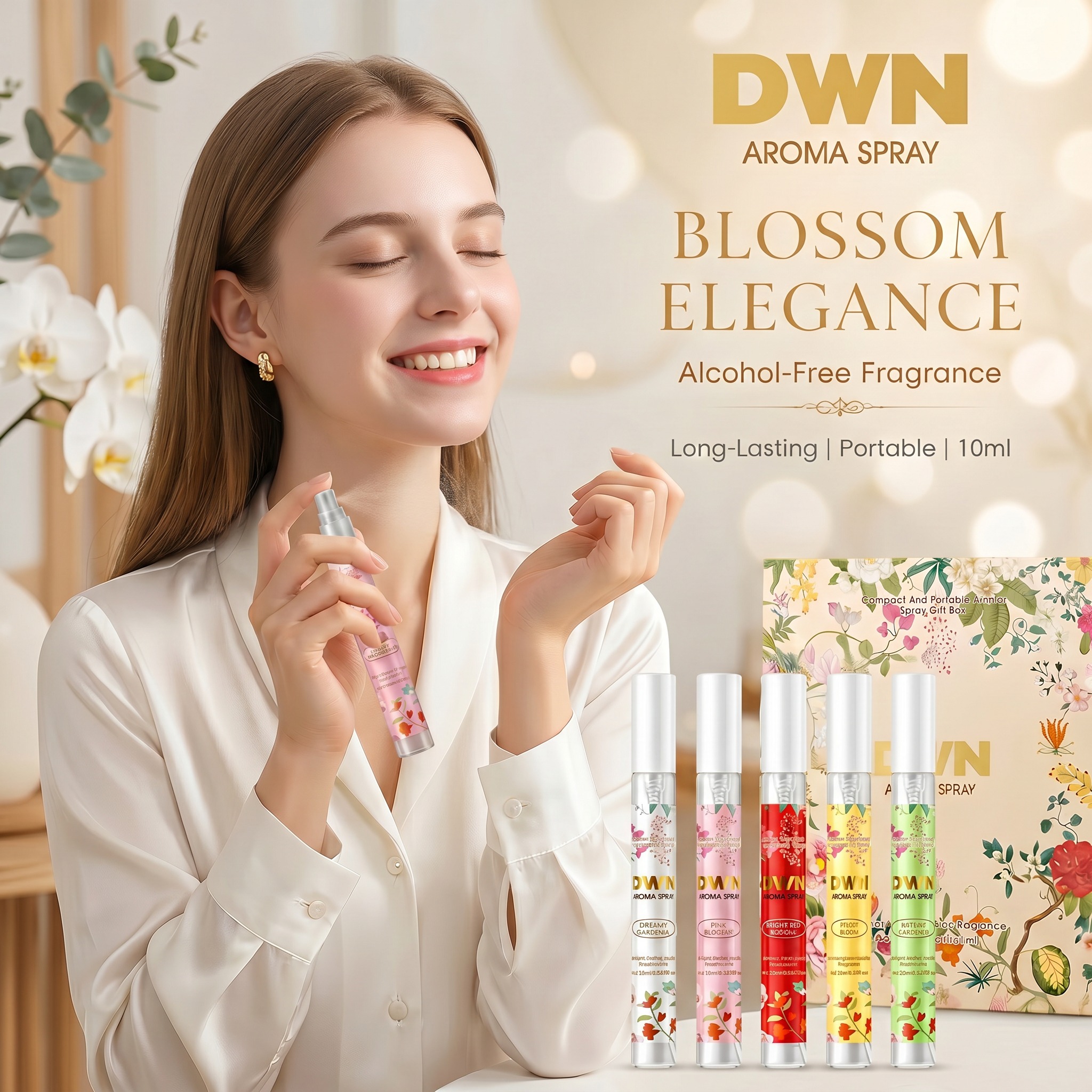 Perfume Fragrance Samples - 5-Piece Flower Perfume Gift Set Fresh