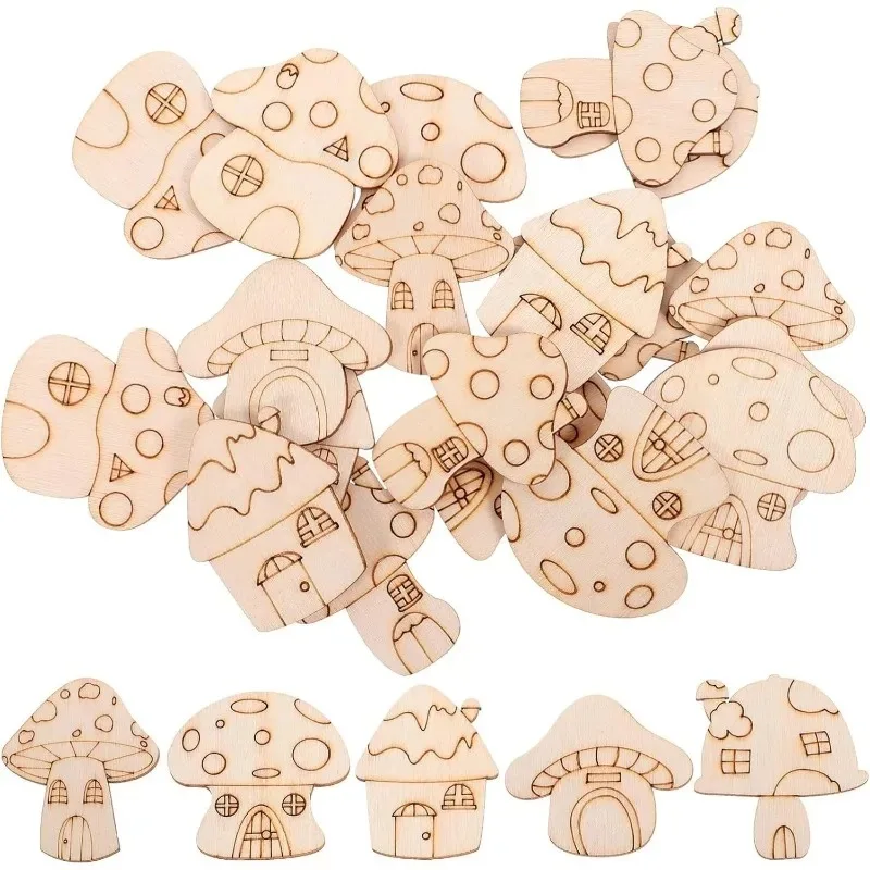 50pcs Mushroom Wood Cutouts Un - Oud Wood Chip recension och pris