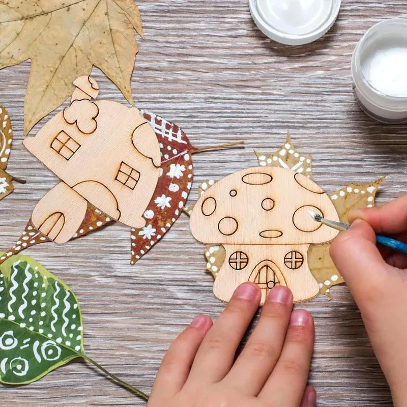 50pcs Mushroom Wood Cutouts Un - Oud Wood Chip recension och pris