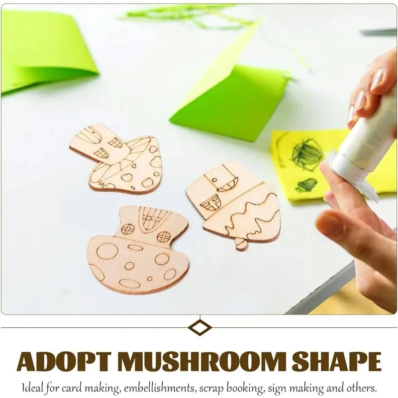 50pcs Mushroom Wood Cutouts Un - Oud Wood Chip recension och pris
