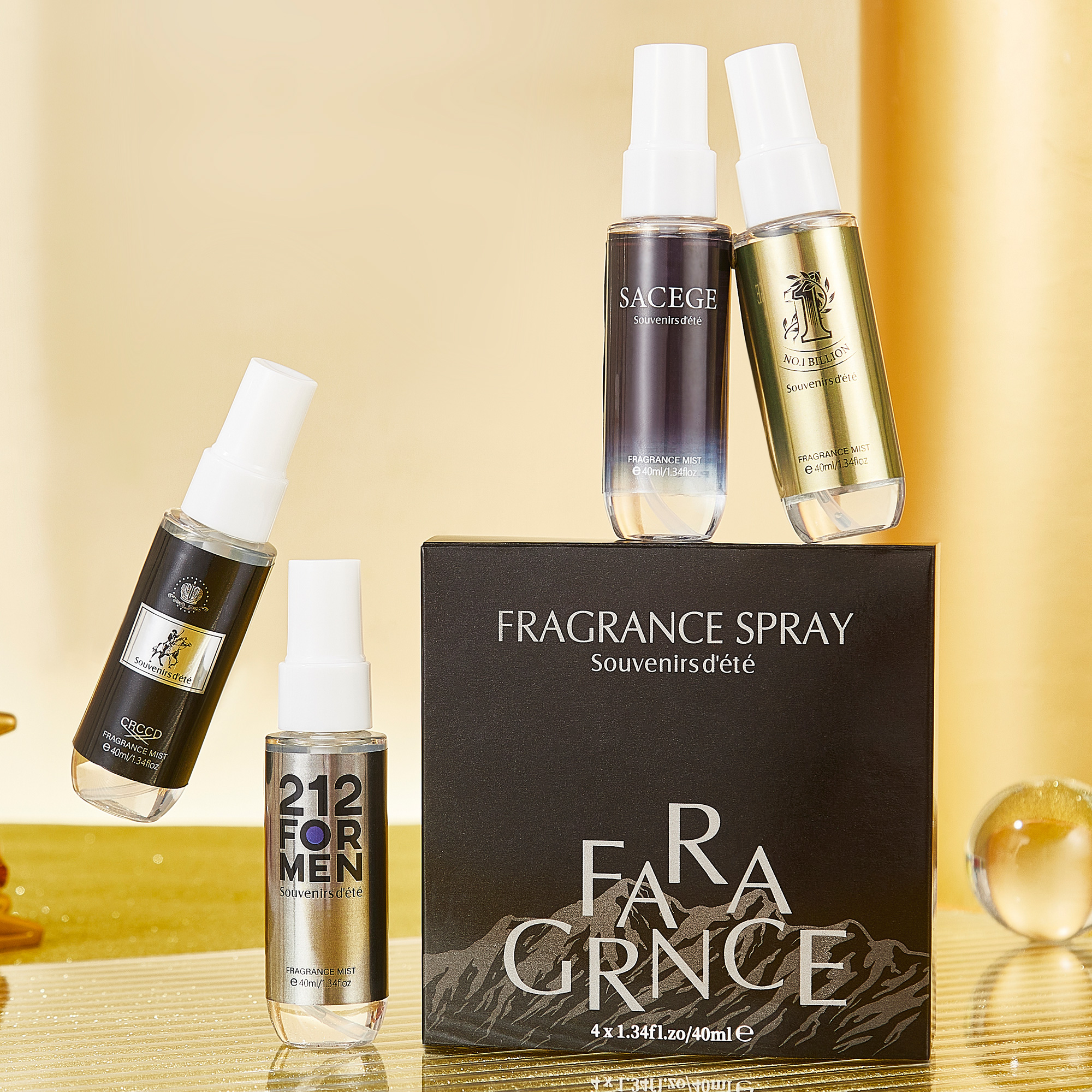 4pcs black gold men's perfume, - Perfume Fragrance Samples recension och pris