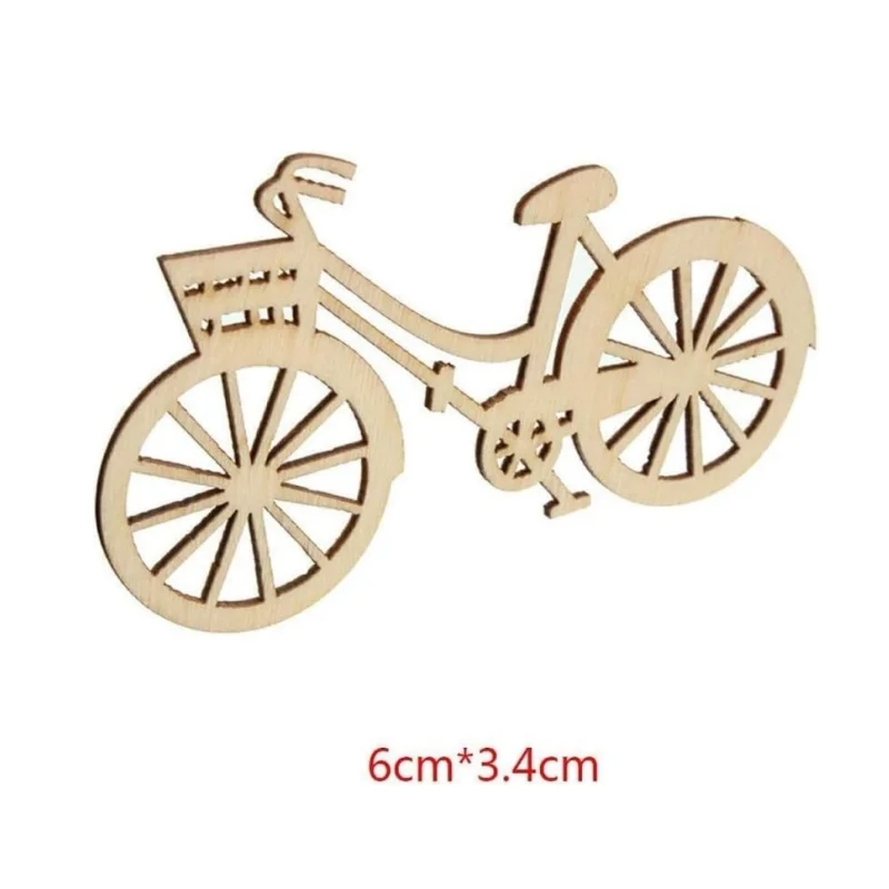 10pcs Wooden Bicycle Ornaments - Oud Wood Chip recension och pris