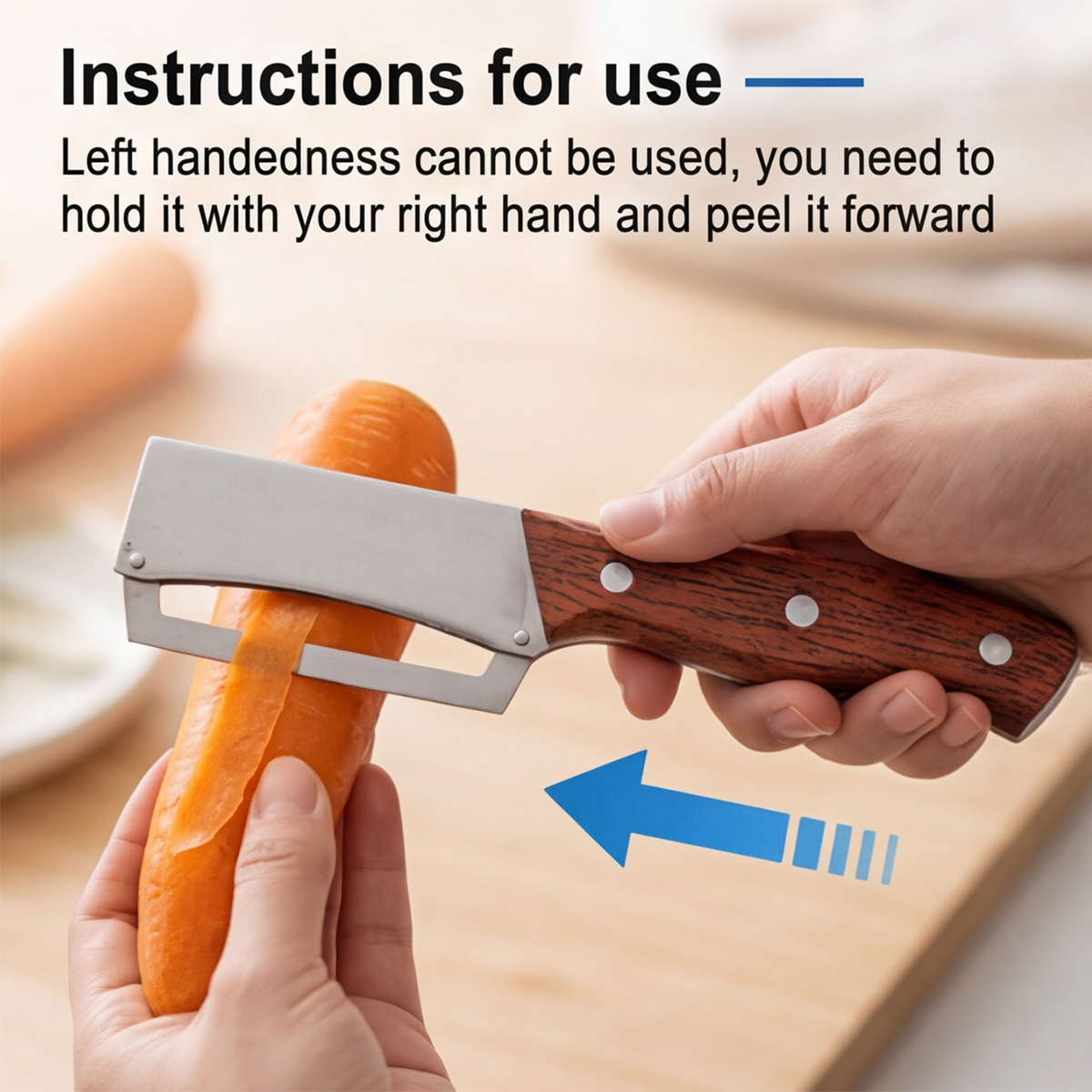 Stainless steel peeler with wo - Oud Wood Chip recension och pris