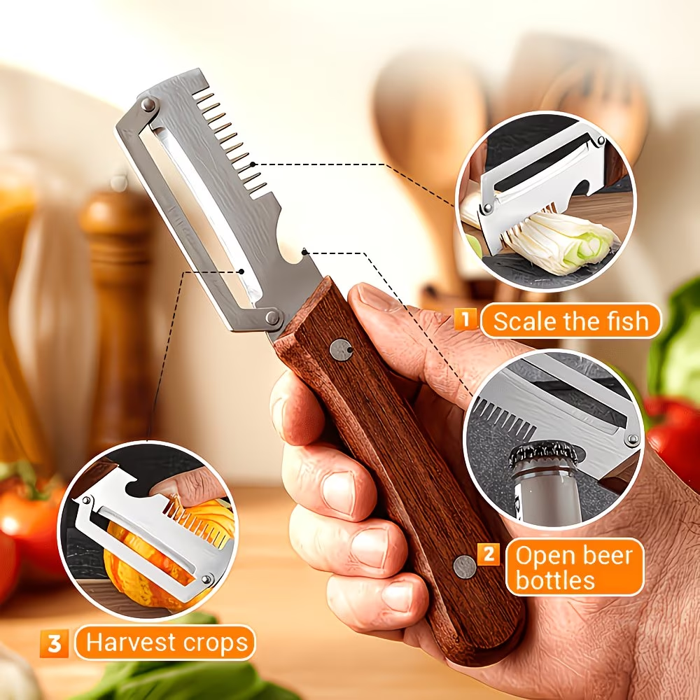 Stainless steel peeler with wo - Oud Wood Chip recension och pris