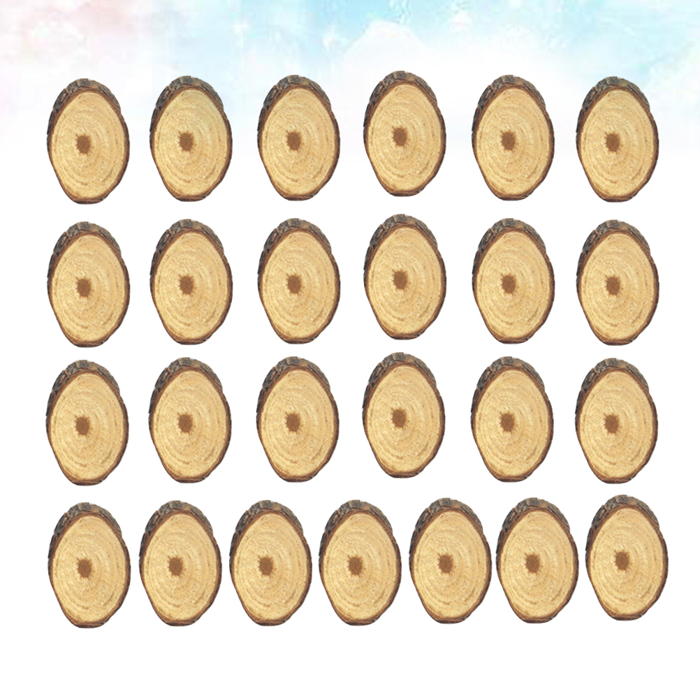 25Pcs Oval Wood Slices Premium - Oud Wood Chip recension och pris