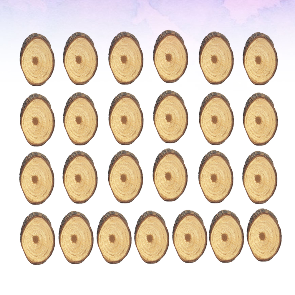 25Pcs Oval Wood Slices Premium - Oud Wood Chip recension och pris