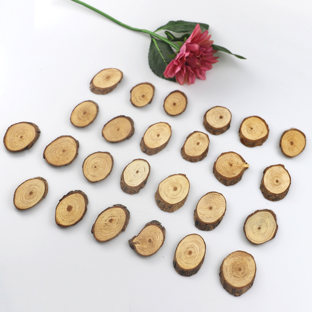 25Pcs Oval Wood Slices Premium - Oud Wood Chip recension och pris