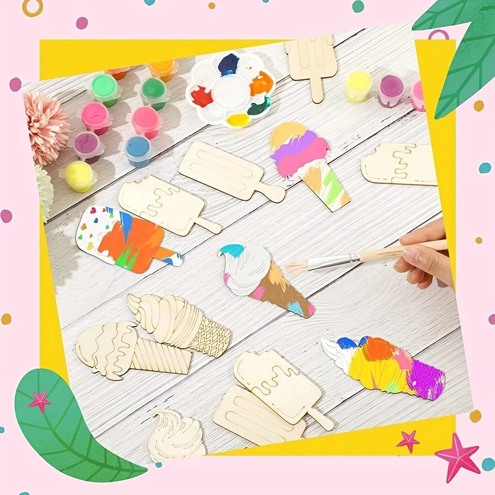 6/30pcs Ice Cream Wood Cutouts - Oud Wood Chip recension och pris